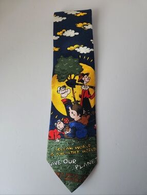Vintage Looney Tunes Popeye Save Our Planet Novelty Tie
